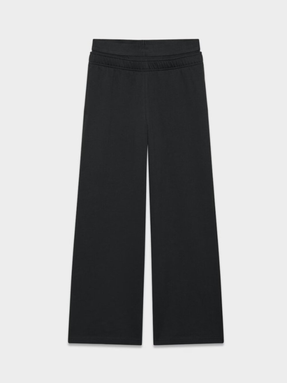 Cotton jersey pants with a double waistband